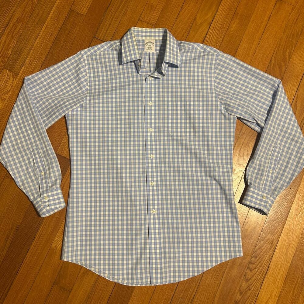 Brooks-brothers Men's Blue and White Polo-shirts